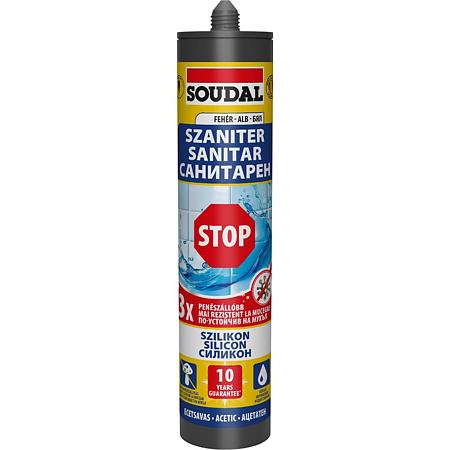 Silicon sanitar Soudal Stop, alb, 280 ml