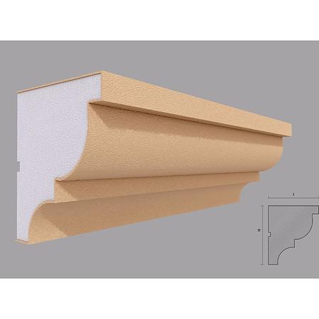 Cornisa decorativa fatada FP401, polistiren EPS100+mortar, 140 x 120 x 2000 mm