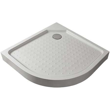 Cadita de dus Sanotechnik T80W, ABS, alb, semirotunda, 80 x 80 x 12.5 cm