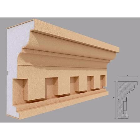 Cornisa decorativa fatada FP424, polistiren EPS100+mortar, 200 x 105 x 2000 mm