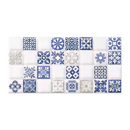 Faianta interior decorativa Cesarom Maiolica D, suprafata lucioasa, alb, dreptunghiulara, grosime 0,75 cm, 20,2 x 40,2 cm