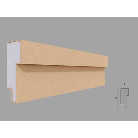 Brau decorativ de exterior soclu FP325, polistiren EPS100 + mortar, 150 x 50 x 2000 mm