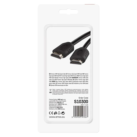 Cablu HDMI/Ethernet de mare viteza Emos, tata - tata, 3 m Cablu HDMI/Ethernet de mare viteza Emos, tata - tata, 3 m
