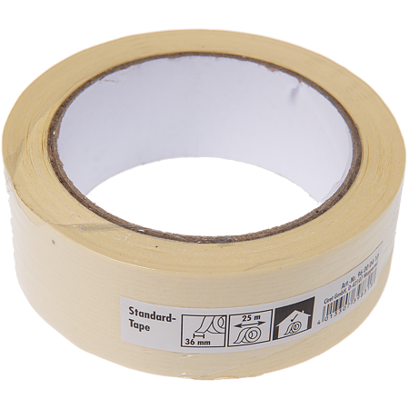 Banda plata Crep de mascare subtire, 36 mm x 25 m