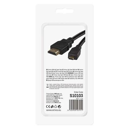 Cablu HDMI/Ethernet de mare viteza Emos, tata A - tata D, 1.5 m Cablu HDMI/Ethernet de mare viteza Emos, tata A - tata D, 1.5 m