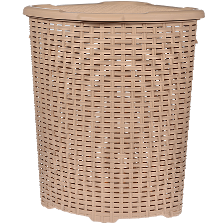 Cos colt pentru rufe Inaplast Mara rattan, plastic, bej, 50 l, 49 x 41 x 59 cm