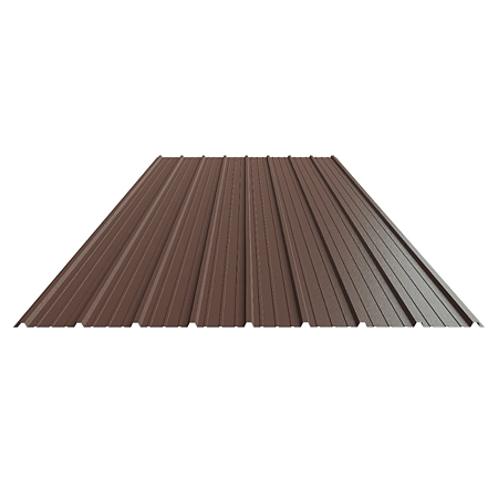 Tabla cutata zincata G10, maro RAL 8017, inaltime cuta 10 mm, 2000 x 910 x 0.25 mm