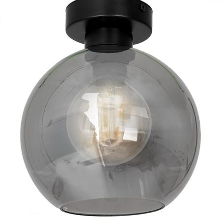 Plafoniera Sofia, 1 x E27, 60 W, metal/sticla, negru/fumuriu