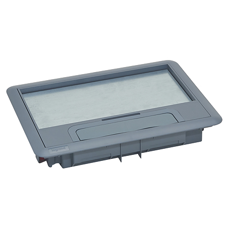 Capac si rama doza pardoseala Legrand Mosaic, 8/12M, interior, plastic, gri