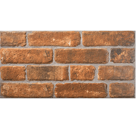 Placa portelanata Ispan Lux Palermo Teracota PEI 4, maro, finisaj satinat, aspect de caramida, dreptunghiulara, grosime 0,8 cm, 30 x 60 cm