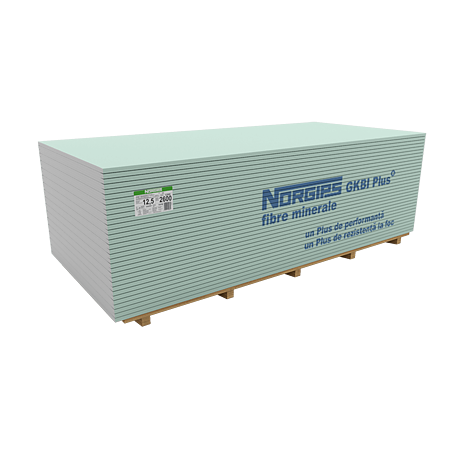 Placa gips carton Norgips GKBI Plus, 12.5 x 2600 x 1200 mm