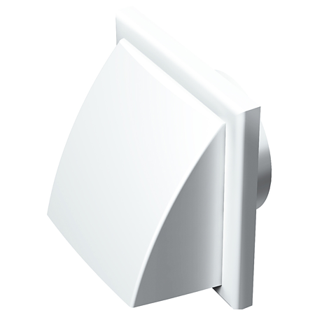 Grila clapeta antiploaie Vents, PVC, alb, diametru 125 mm, 154 x 110 mm