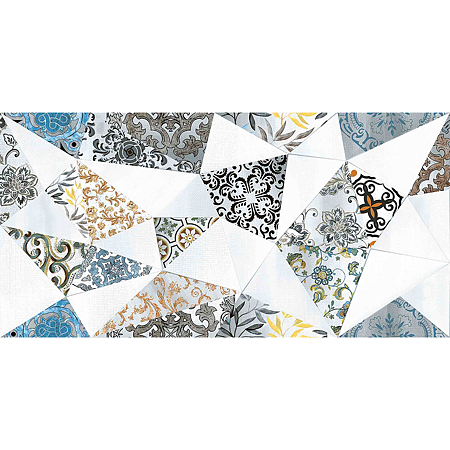 Faianta decorativa Exotica Angle Blue albastru, model geometric, 30 x 60 cm