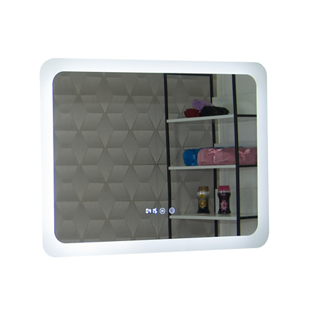 Oglinda de baie Badenmob MD2, cu iluminare LED si afisaj electronic, 80 x 60 cm 