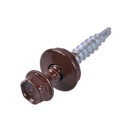 Surub autoforant, pentru acoperisuri din tabla profilata, maro, RAL 8017, 4,8 x 35 mm