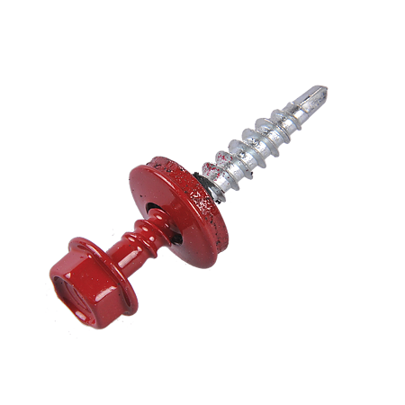Surub autoforant pentru acoperisuri din tabla profilata, rosu RAL 3011, 4,8 x 20 mm