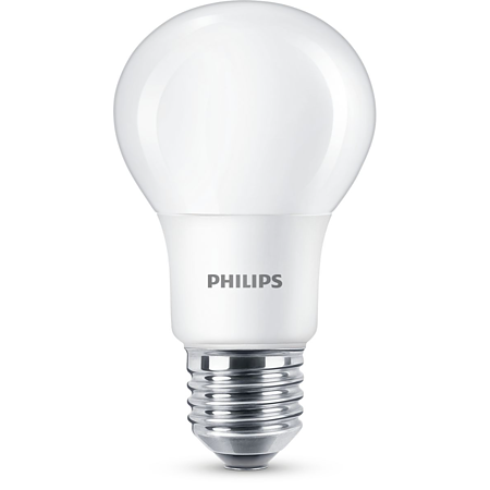 Bec LED Philips, E27, 8 - 60W, alb, lumina calda 2700 K