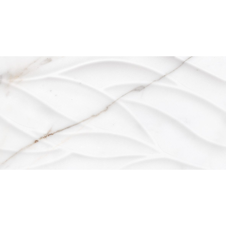 Faianta baie Cesarom Statuario, alb, lucios, aspect de marmura, 50 x 25 cm